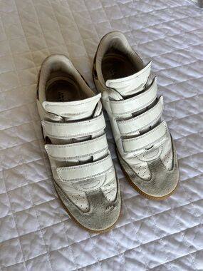 ISABEL MARANT BETH LEATHER SNEAKERS ANIMAL PRINT LOGO